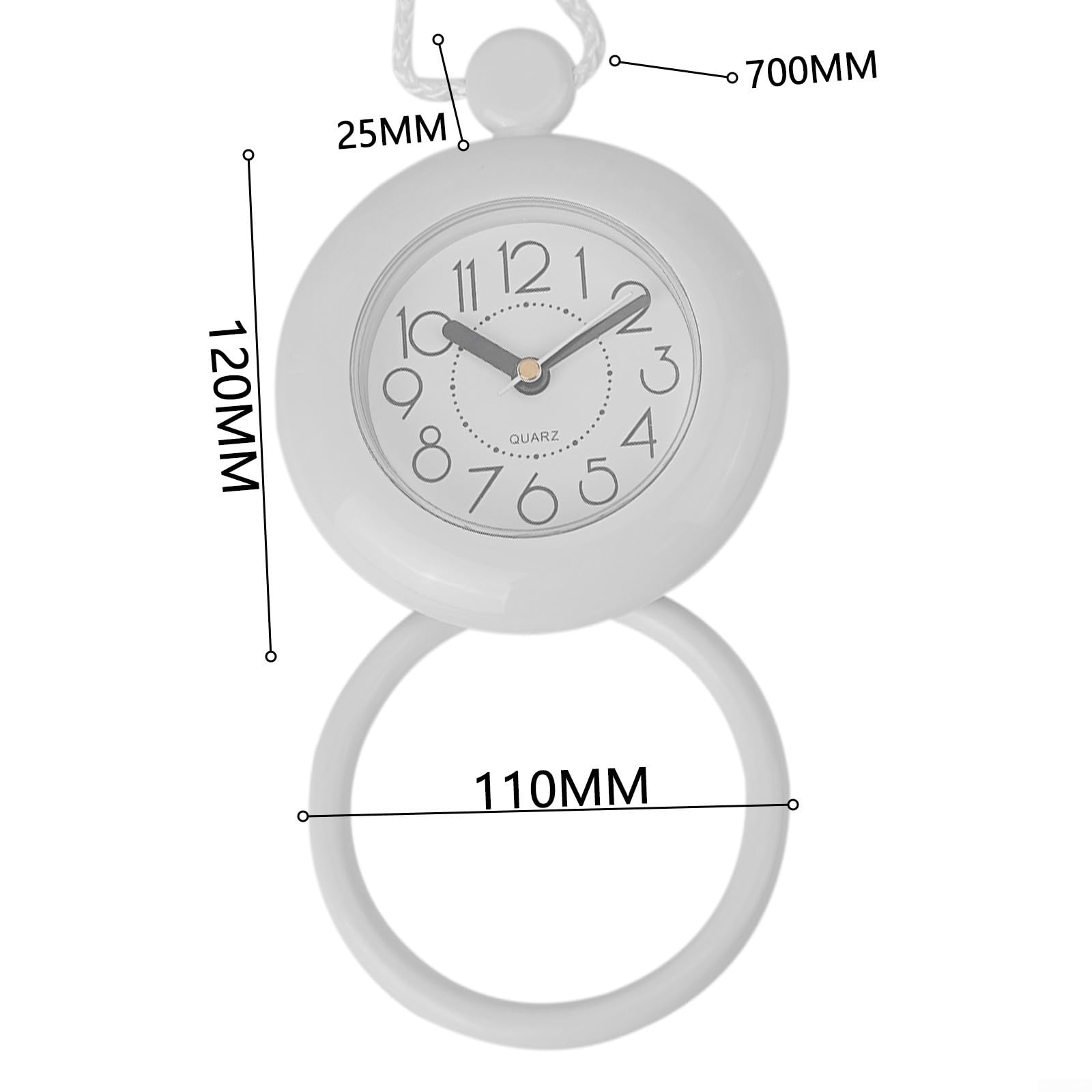 Waterproof Loop Bathroom Clock Digital Water Resistant Shower Alarm Clocks Bathroom Hanging Watch Wall Clock Shower Clock, Waterproof