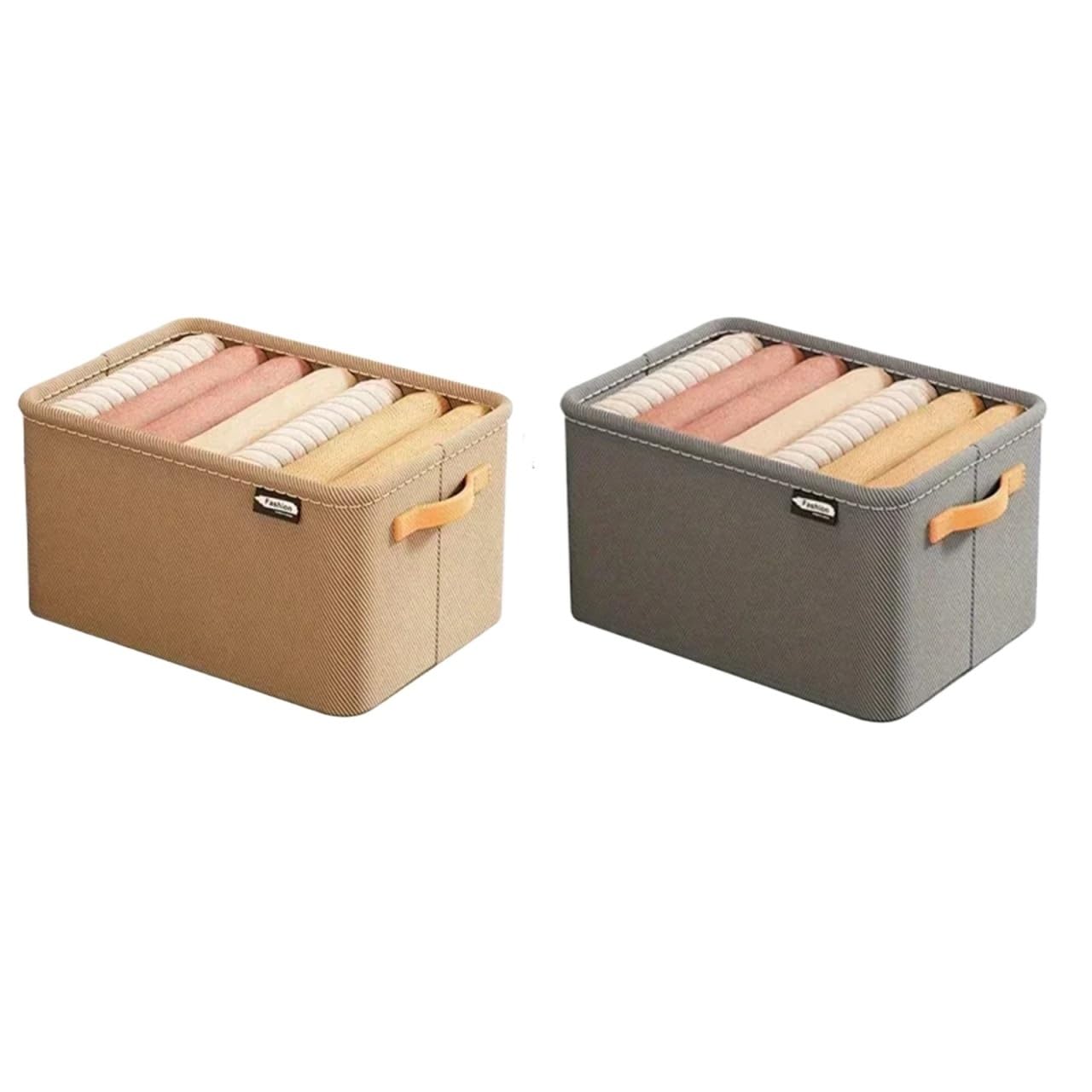 Caja organizadora de guardarropa for almacenamiento en el armario, cajones ropa interior, dormitorio, calcetines, pantalones y sujetador(L 2PCS Mix)