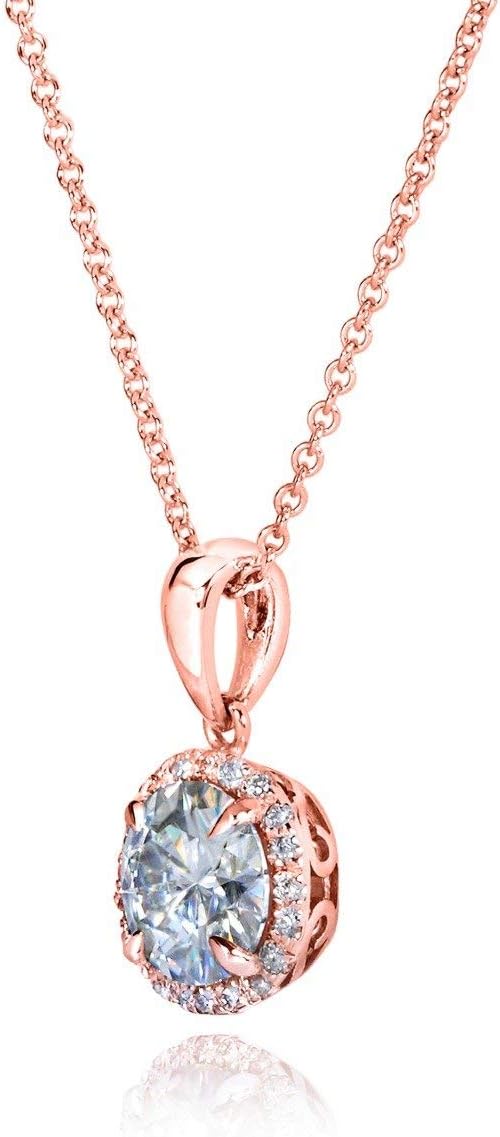 Kobelli Round Moissanite Necklace 1 1/10 CTW 14k Gold