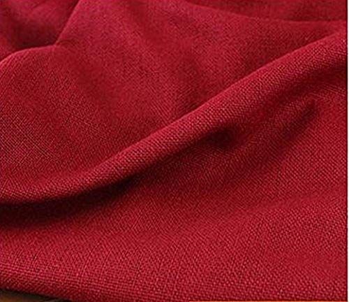 moonfarm 選べる21色 カラー 綿 麻 無地 生地 約 2m 幅1.5m (赤(レッド))