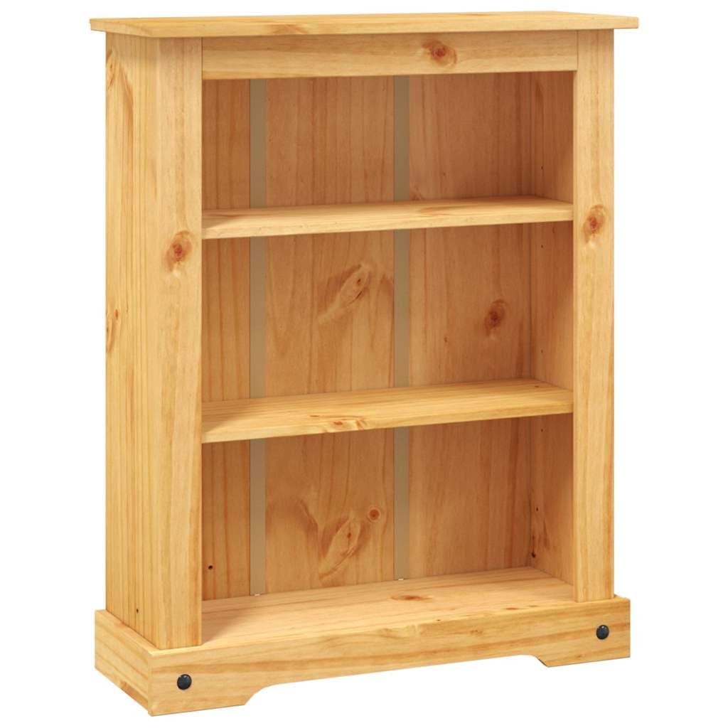 Regał na książki, 3 półki, styl meksykański, drewno sosnowe, regał do salonu, uniwersalny regał na książki do sypialni, 80 x 29 x 100 cm