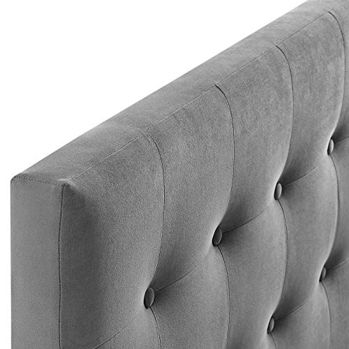 Image of Modway Emily King Biscuit Tufted Performance Velvet Headboard, Gray