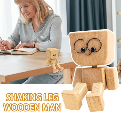 Wackelfigur Auto, Wackelnder Holzmann, Schüttelnde Holzmann-Figur, Lebendig Wackelkopf-Autodekoration, Charmante Kleine Holzfigur für Armaturenbrett, Bürodekoration und Geschenk, Geschenke für Männer
