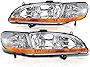 AJP Distributors Honda Accord Sedan Coupe Headlights Lamps (Chrome Amber)