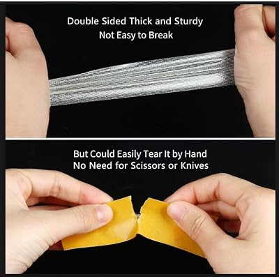 Double Sided Tape Heavy Duty, 1.77in x 33FT(10m), Universal High Tack Strong Wall Adhesive with Fiberglass Mesh, Super Sticky Resistente Clear Tape, Easy Use Mounting Tape Strips Office Home