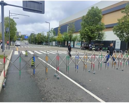 Ayarlanabilir Geri Çekilebilir Metal Bariyer - Garajlar ve Girişler için Taşınabilir Paslanmaz Çelik Katlanır Kapı (1.5x3m) - Genişletilebilir Geçici Güvenlik Çiti ve Güvenlik Kapısı - Görsel 7