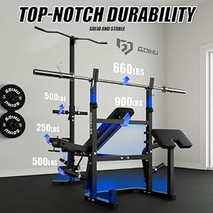 Goimu Z3 Olympic Weight Bench Set with Leg Extension and Leg Curl, 9 in 1 Workout Bench Set with Preacher Curl Pad and LAT Pulldown, Multi-Function Strength Training Bench Press Set for Home Gym — photo 4 of 6