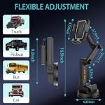 Support de téléphone de camion Mont Heavy Duty Super Suction Cup, Support de téléphones cellulaires pour pare-brise de tableau de bord de camion 16.9 bras long de pouce & Stable, Compatible avec iPhone & Samsung, Gray, Big Rig Camion