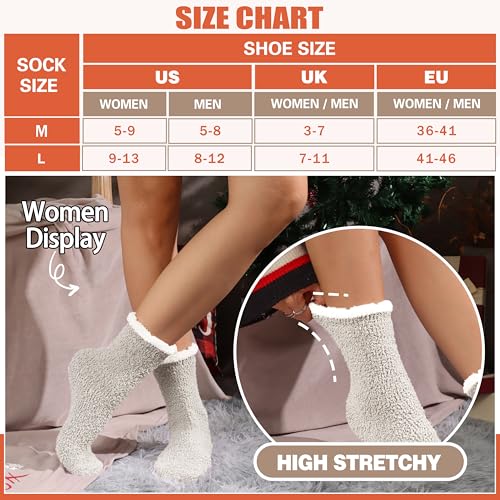 Image of Fuzzy Socks Fluffy Thick Warm Winter Soft Cozy Plush Sleep Home Fleece Cabin Soft House Socks for Women Men