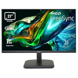 Acer EK271H Monitor 27 Zoll (69 cm Bildschirm) Full HD, 100Hz HDMI, 75Hz VGA, 5ms (GTG), HDMI 1.4, FreeSync, Schwarz