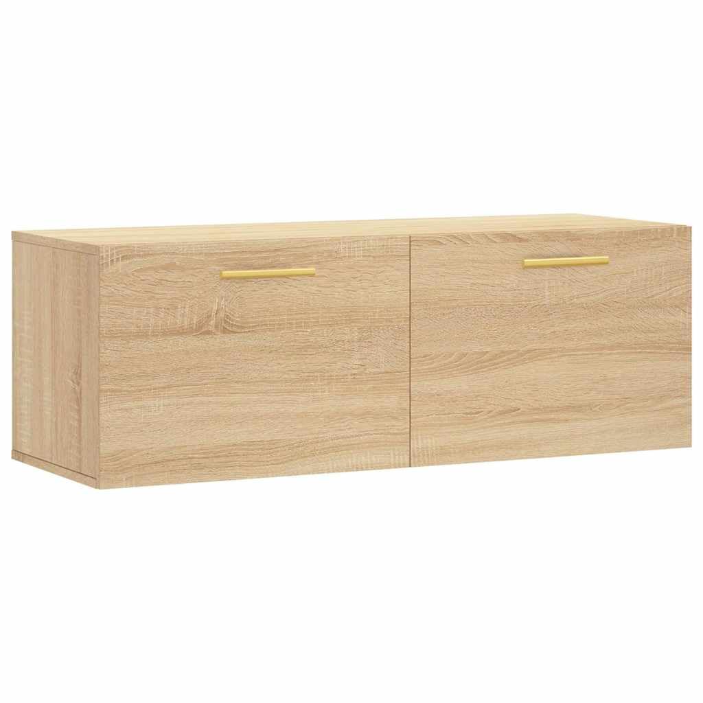 Meuble suspendu en bois pour ranger et optimiser le salon