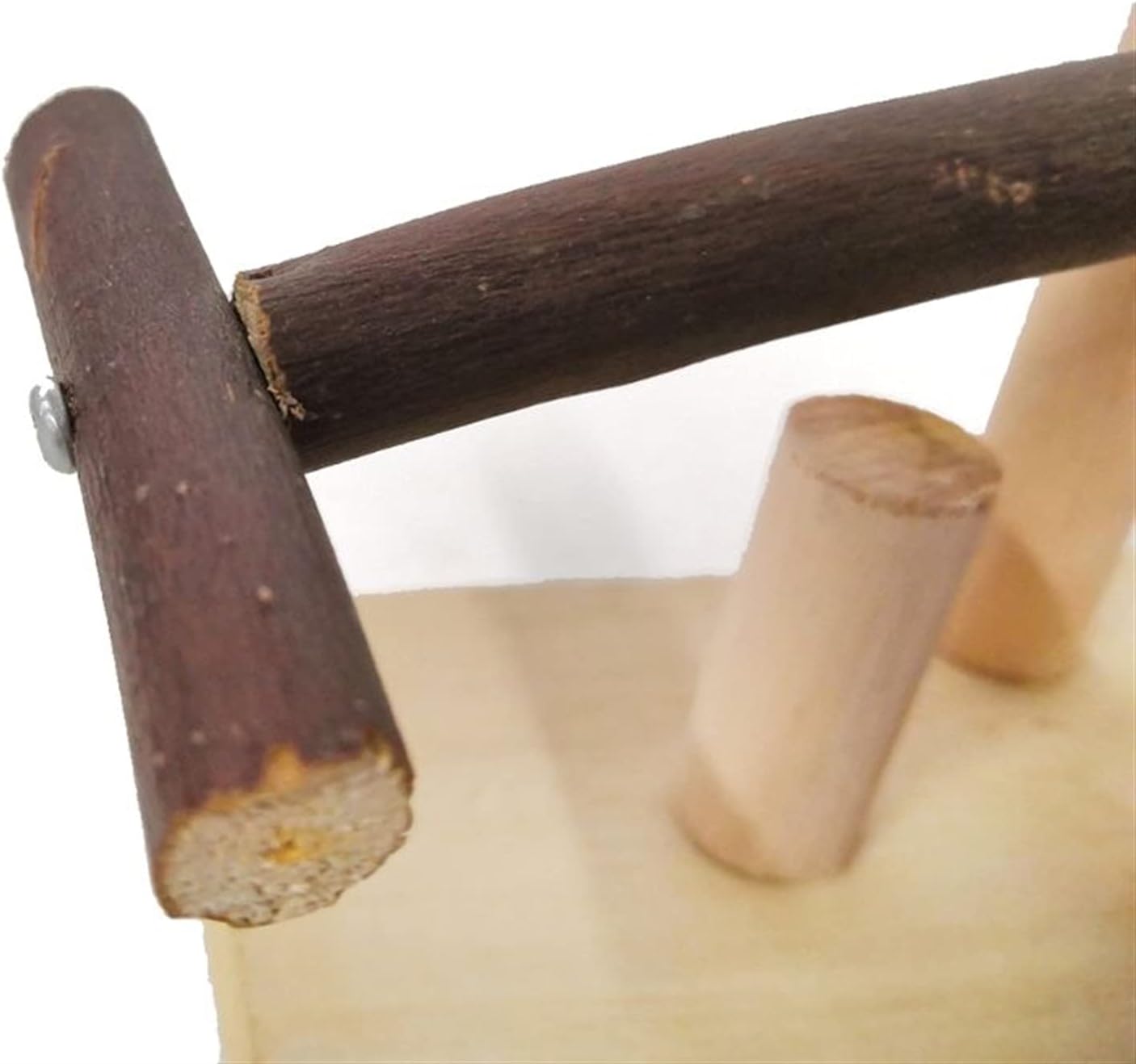 Bird Playground Parrot Play Stand，Parrot Stand Parrot Bite Toy Wooden Seesaw Rocking Chair Stand Bar Swing Toys Parakeet Cockatiels Conures Perches Playground Pet Supplies