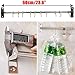 Kitchen Sliding Hooks, Stainless Steel Hanging Rack Rail Organize Kitchen Tools with 10 Utensil Removable S Hooks for Towel, Pot Pan, Spoon, Coats, Bathrobe, BBQ,Wall Mounted Hanger