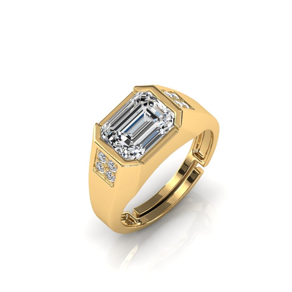 MBVGEMS 2.25 Carat HANDMADE Finger Ring With Beautifull Stone Men & Women Jewellery Collectible american diamond ring Gold Plated for Men and Women LAB - CERTIFIED (B0CKXZ9JVX) Amazon Price History, Amazon Price Tracker