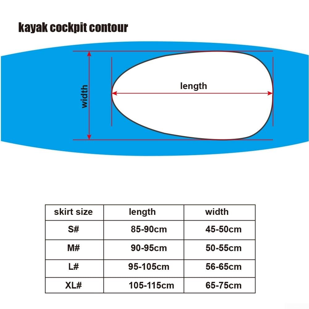 Gonna spray per kayak, copertura impermeabile per kayak, copertura per ponte spray per kayak, gonna regolabile per barca, canoa, accessorio per cabina di guida (XL rosso)