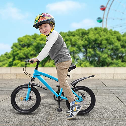 Bicicleta infantil de 18 pulgadas, bicicleta para niños, con barra de apoyo para niños, niñas y niños, bicicletas ajustables para ciudades, carriles de bicicleta, carreteras aplicables