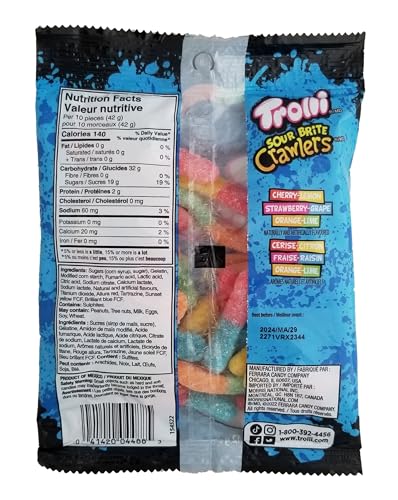 Dulces Trolli Sour Brite Crawlers 142 g sabor original miniatura 2