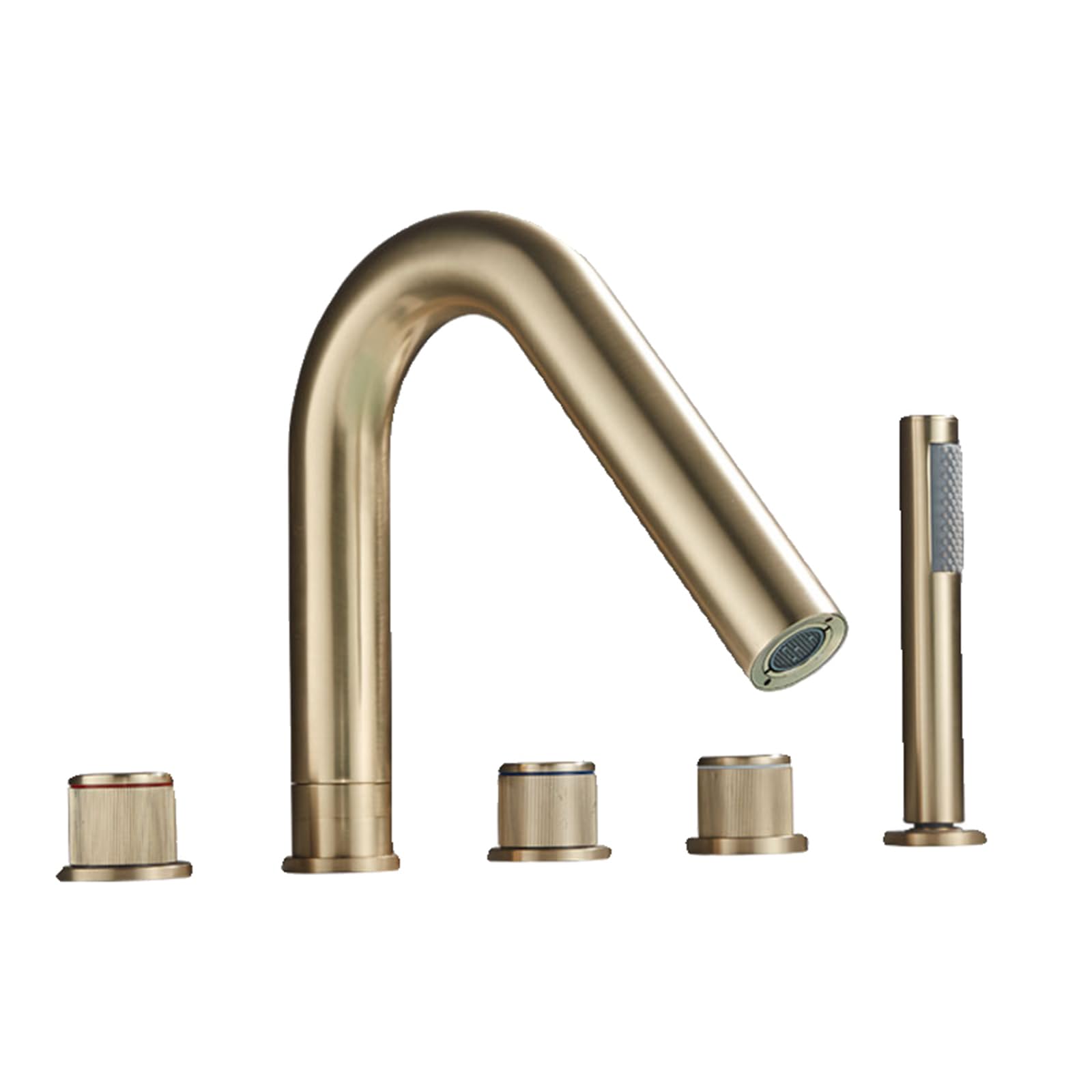 ZQFHSX Bath Taps Mixer Shower Tap 5 Holes for Hot and Cold Water Brass Construction
