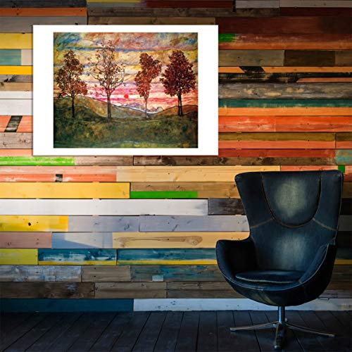 Art Egon Schiele Four Trees 1917 Impression Giclée Extra Large Sans Cadre - 6