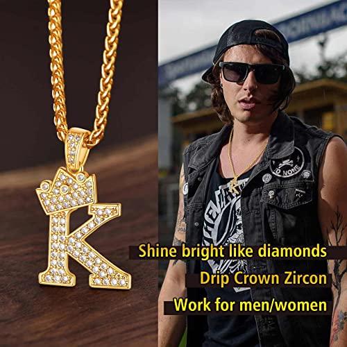 18K Gold Plated Letter J Necklace For Men Initial Necklace Name Necklace Rapper Chain Alphabet Initial J Necklaces Jewelry #TOP5