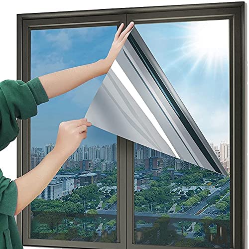 SIA VENDORS Window Glass Film Privacy Frosting Static Clings Decorative Window Stickers Sun Blocking Window Tinting Film for Home, Bathroom Door (20 X 40 Inch, Blue Tint)