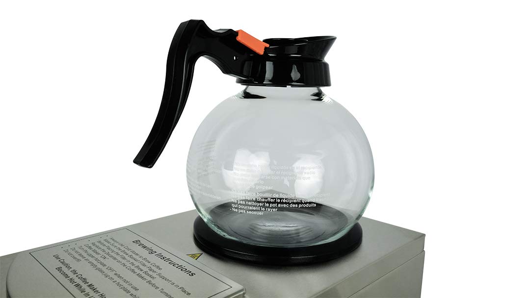 SARO Kaffeemaschine mit 2 Warmhalteplatten – Edelstahl/Glas – Inkl. 2 Glaskannen à 1,8 L – Brühzeit 5–6 Min – Trockenlaufschutz – B 195 x T 365 x H 445 mm - 2,243 kW – Modell SAROMICA K 24 T