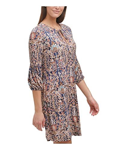 Tommy Hilfiger Women's Shift Dress, Sky Captain/Sand, 12 #TOP2