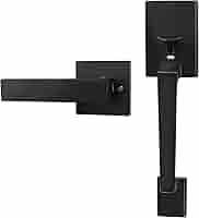 Azdele Matte Black Front Door Handle Set with Reversible