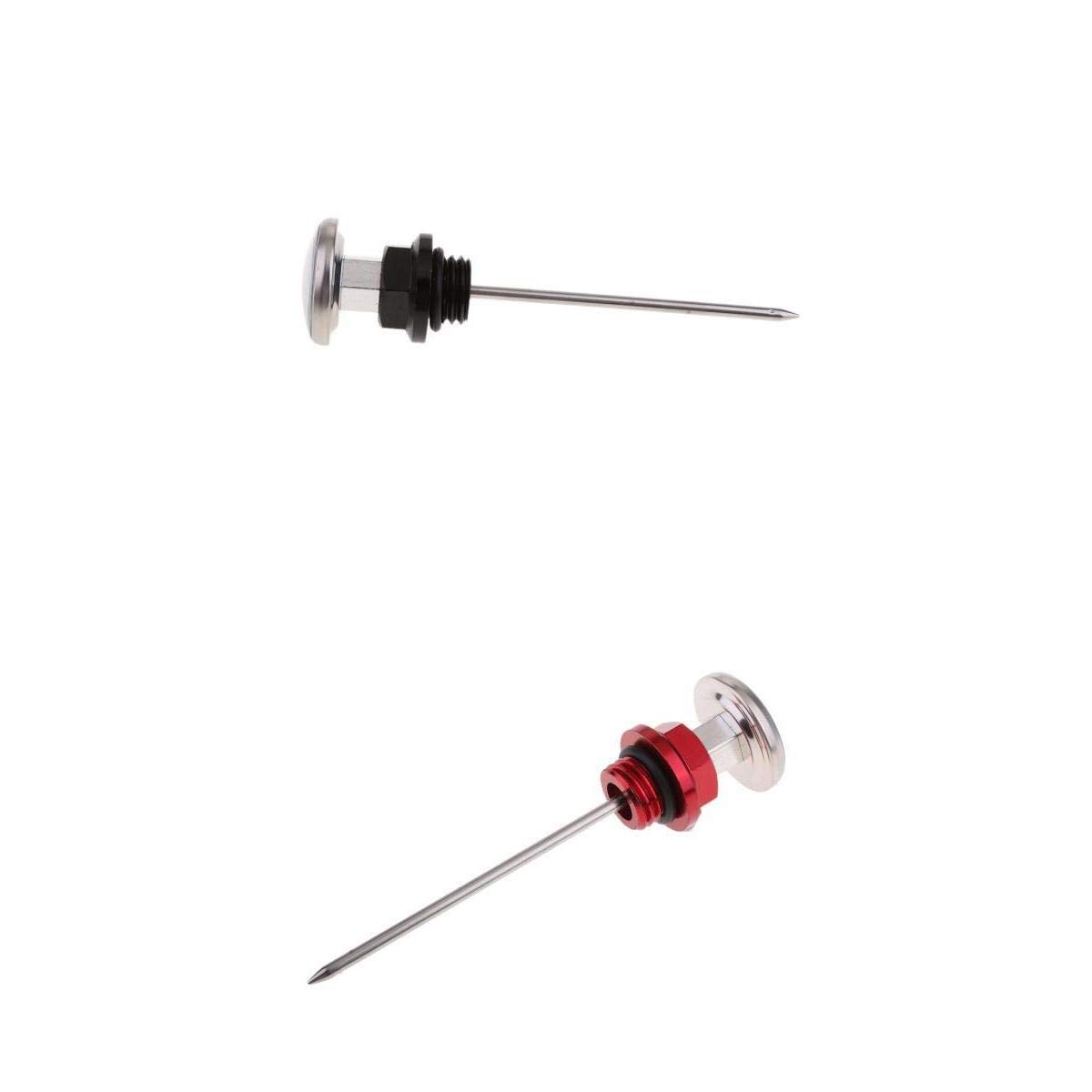 14.5cm Oil Tank Dipstick w/Temperature Gauge for 110 125cc Scooter Black+Red|2 Pieces Oil Tank Dipstick (Black+Red)|Temperature Gauges-image-42