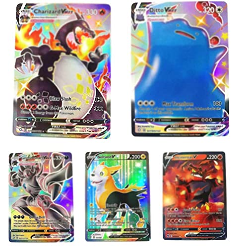 DAINUO 20 Cartes Decks et Sets Cartes à Collectionner, 17V Cartes + 3 Vmax, Cadeaux de Noël et Cadeaux d'anniversaire pour Enfants Cover