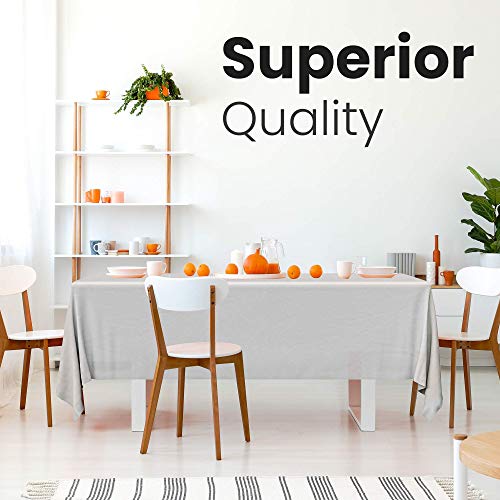 14 Pack Premium White Plastic Tablecloth - 54 X 108 In. Disposable Rectangle Plastic Table Cloth - Decorative Rectangle Table Cover Smooth Tablecloth - Disposable Table Cloths For Parties, Weddings #TOP2