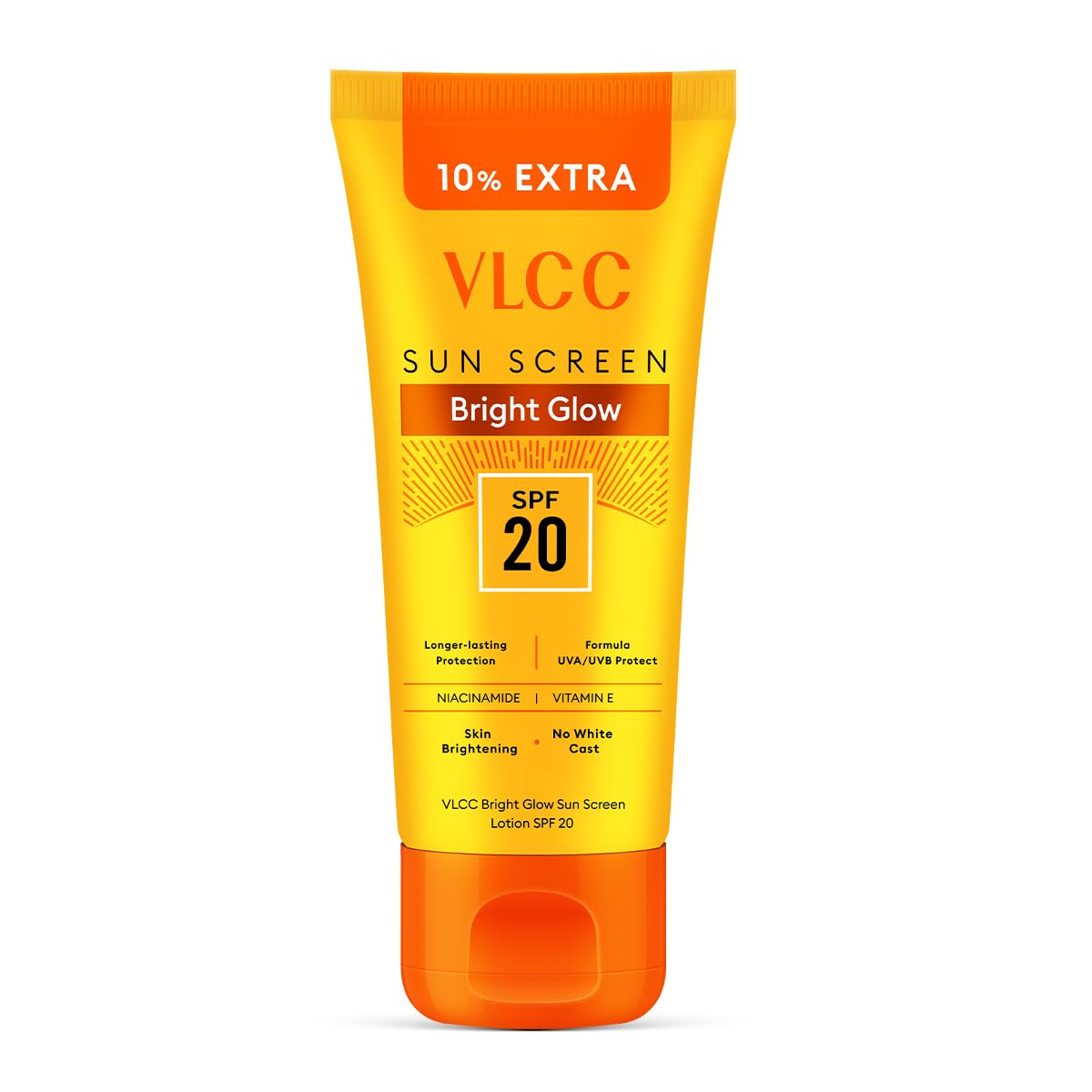 VLCC Sunscreen Bright Glow SPF 20 PA (100g + 10g Extra) | Paraben-Free, Hydrating & Brightening Formula | UVA & UVB Protection, With Ashwagandha, Vitamin E