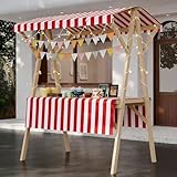 Tragbarer Lebensmittelhändlerwagen für den Außenbereich, Marktstand für Street Food und Veranstaltungen, 120 cm, rot, ideal für Bauernmärkte, Festivals und Lebensmittelhändler.