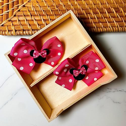 Yj Premiums 10Pc 4 Inch Mouse Hair Bows Polka Dot Bow Clips For Dress Up Party Birthday Halloween Christmas Park Hair Barrettes Princess Ears Ribbon Bow Hairbows Accessories For Toddler Girls Baby thumb #5
