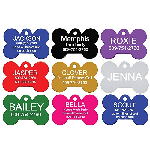 Gotags Custom Engraved Pet Id Tags For Dogs And Cats, Personalized On Both Sides, Many Tag Shapes Including Bone, Heart, Bow Tie, Star, Round And Badge #TOP6