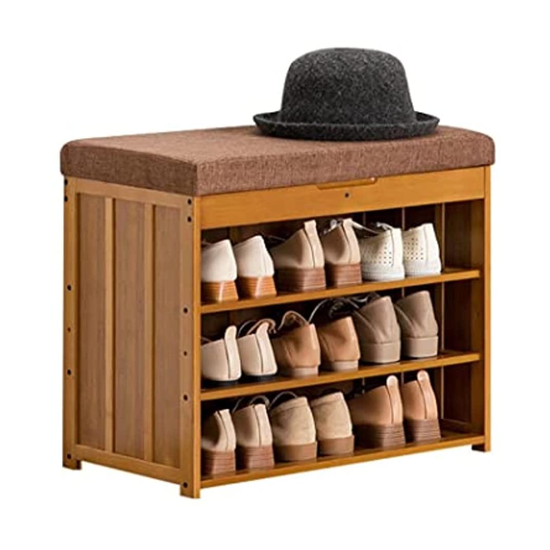 玄関ベンチ 玄関椅子 シューズラック 靴棚 玄関 靴収納ラック 下駄箱 木製 Amazon.co.jp: ZEOPLE 玄関ベンチ 玄関椅子 木製 玄関スツール