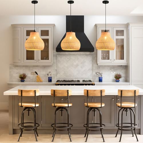 Suspension LED rustique fait main en panier tressé haute qualité