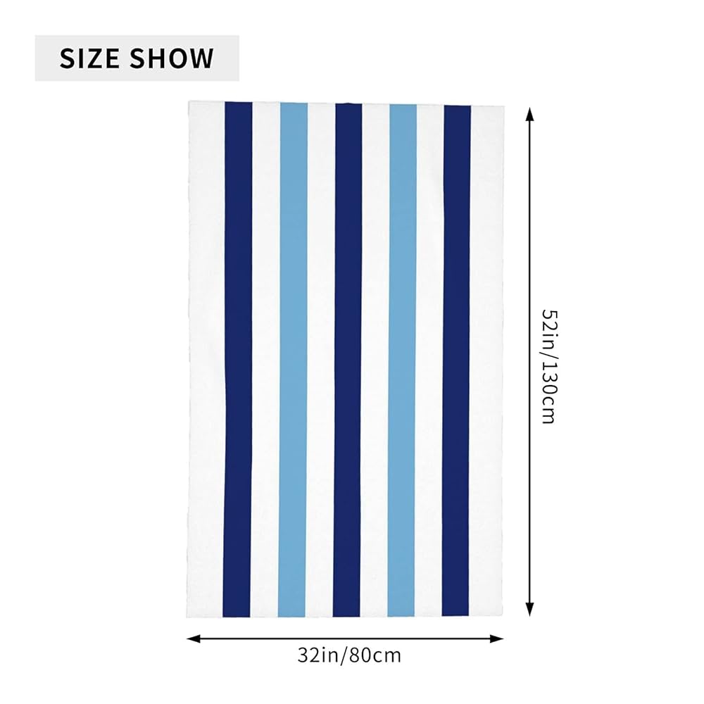 Amazon.com: Unoopler Blue Stripe Beach Towel Quick Dry