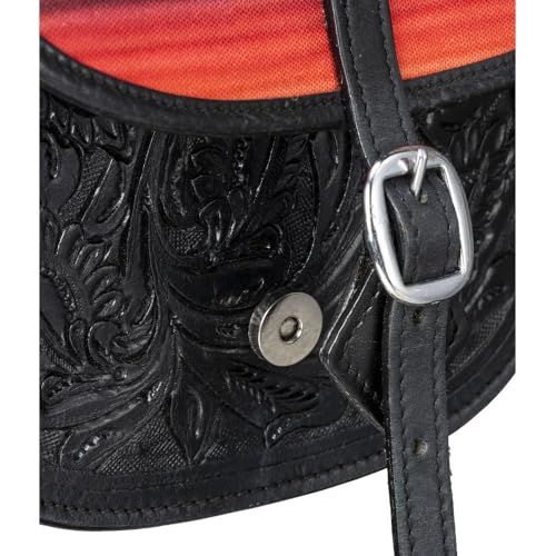Bolsa de Sillín Tough 1 de Cuero con Estampado Serape/Negro miniatura 3