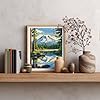 Mount Shasta Paint by Number on Canvas, Shasta Mountain Park Paint by Number for Adults, Natural Scenery Wall Art, Mountains Acrylic Oil Painting for Gift Home Decor - Lake Tree(16x20inch, No Frame) #1