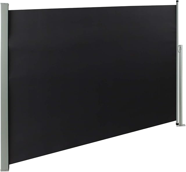 display4top Side Awning,Side Blind Extendable Sun and Wind Protection Privacy Screen for Balcony, Patio, Garden,Grey (160 x 350 cm)