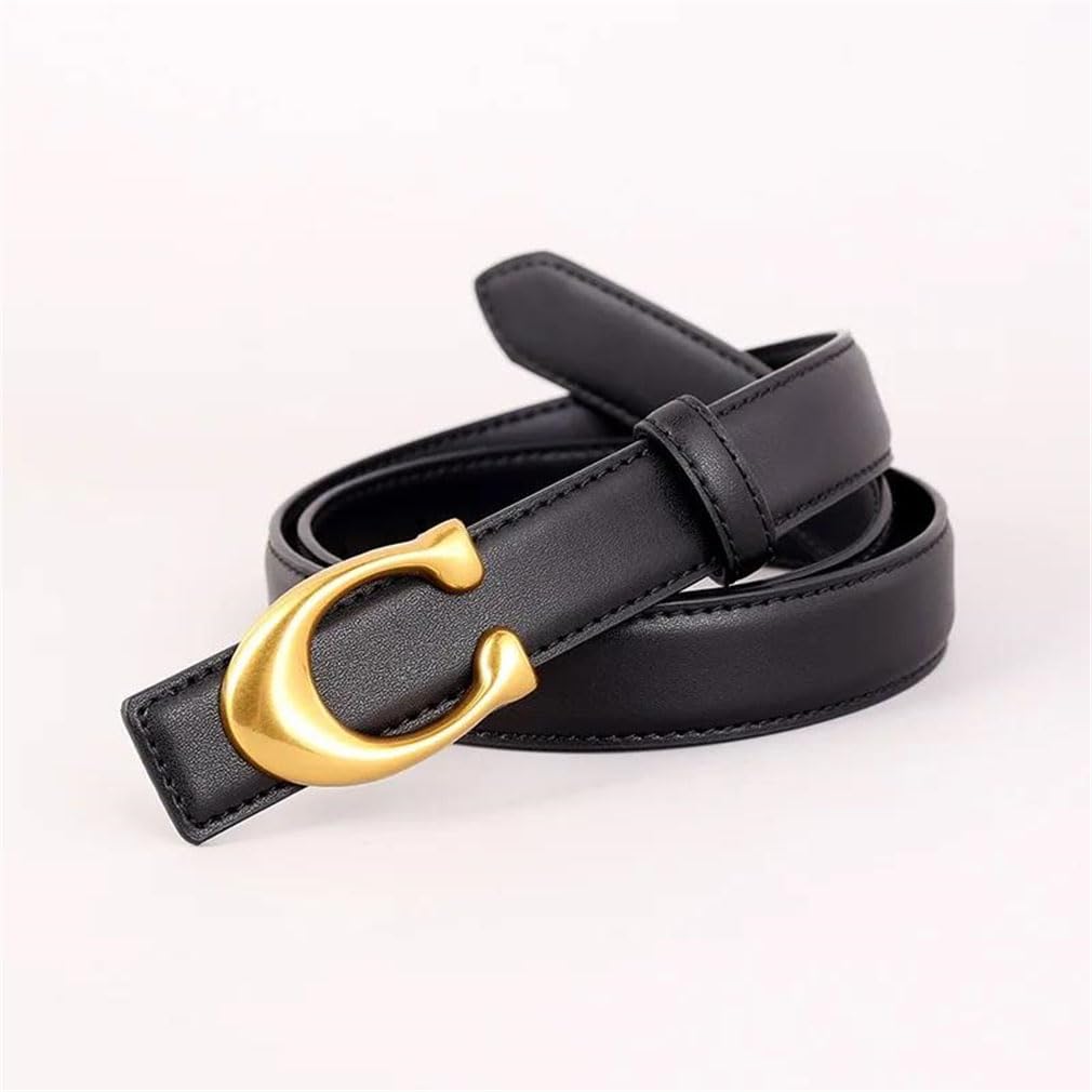 Cinturón de cuero para mujer, de piel de vaca, hebilla de cobre, cinturón de ropa casual