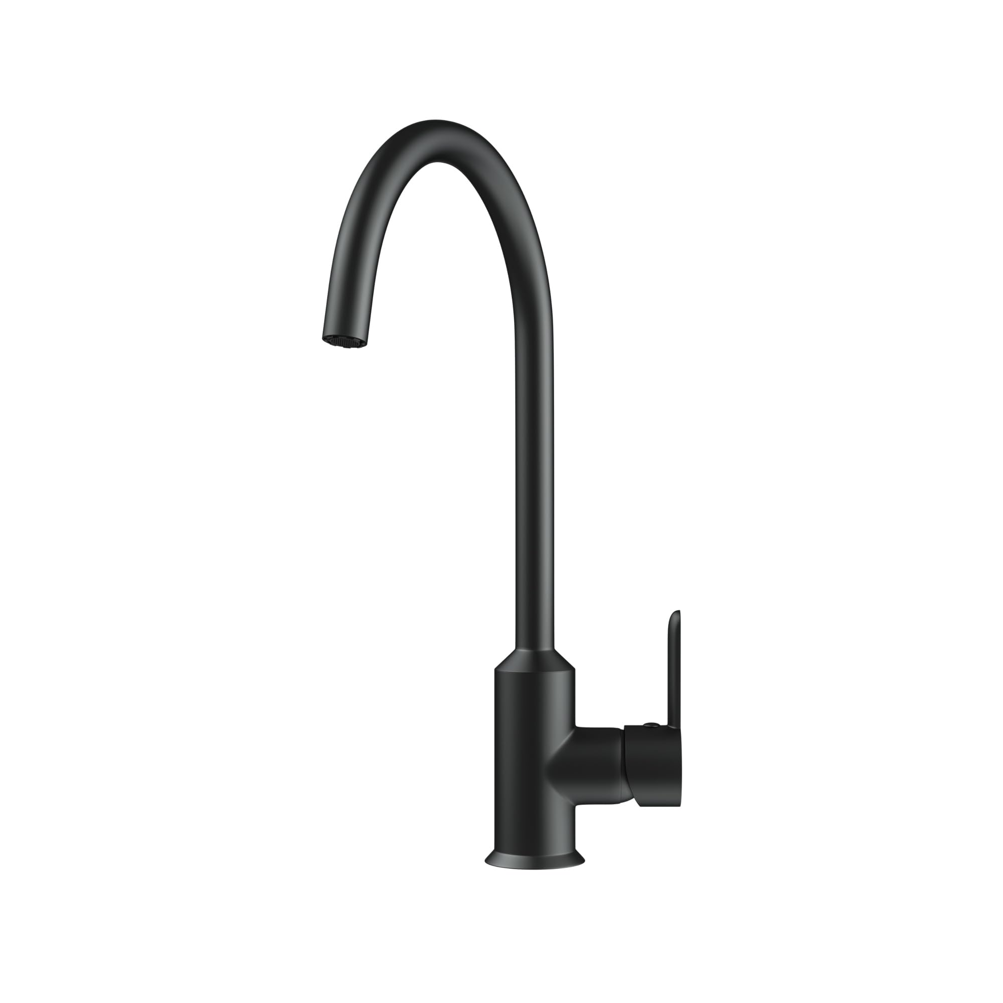 Liquida ENT23MB Matt Black PVD Single Lever Swivel Spout Kitchen Mixer Tap