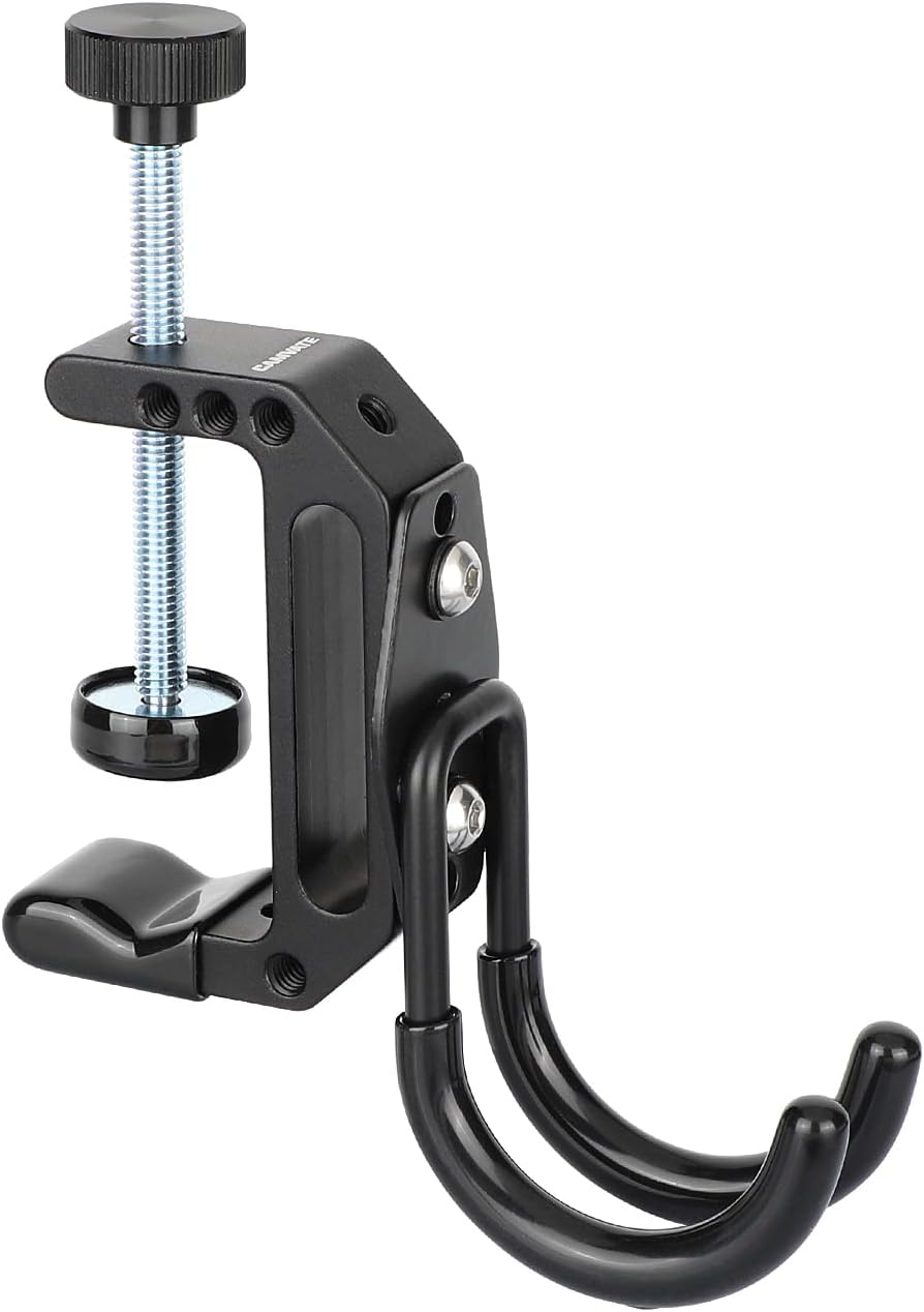 CAMVATE Heavy Duty Wall Hanging Hook for Tool Storage + Extended Super C Clamp with 1/4" & 3/8" Mounting Points - 3091