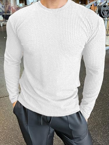 Image of Noble Monk Men's Round Neck T Shirt |Full Sleeves |Solid Pattern | Casual T-Shirt for Men
