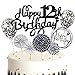 Feelairy Tortendeko 12. Geburtstag Mädchen Jungen, Schwarz Kuchen Deko 12. Geburtstag Mädchen Jungen Cake Topper Happy Birthday Ballon Konfetti für Geburtstagstorte Deko 12 Jahre Kinder Baby,Schwarz günstig Kaufen-Feelairy Tortendeko 12. Geburtstag Mädchen Jungen, Schwarz Kuchen Deko 12. Geburtstag Mädchen Jungen Cake Topper Happy Birthday Ballon Konfetti für Geburtstagstorte Deko 12 Jahre Kinder
