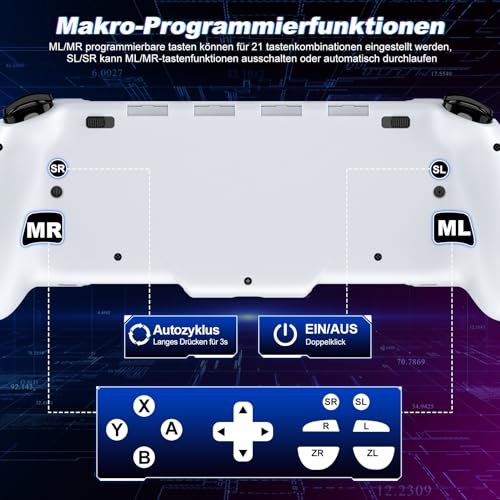 Controlador de conmutación programable con giroscopio de 6 ejes y Turbo para Switch 4