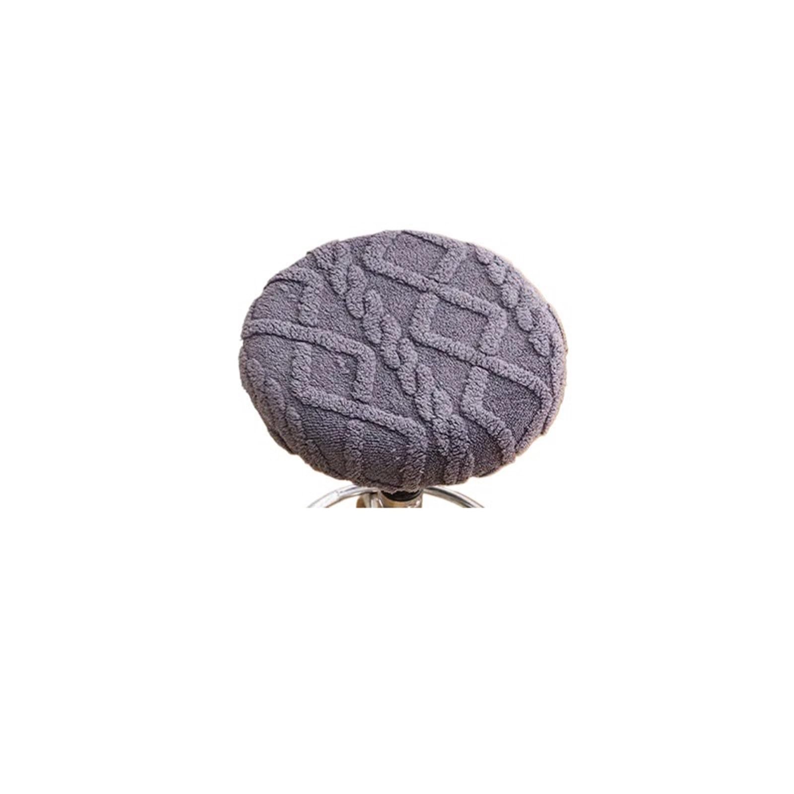 SHENJMAI Stool Covers Round Velvet Bar Stool Covers Round Cushion Chair Barstool Protectors Slipcovers(DARK GRAY)