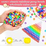 Eppingwin Beads and Bead assortments (1000 Pony Beads-Transparent Mixed)…