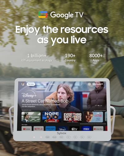 SYLVOX-Portable-TV-156-Google-TV-IP66-Waterproof-1080P-Small-Smart-Television-with-Google-Assistant-Remote-10000mAh-Battery-Powered-TV-for-Kitchen-Camper-and-More